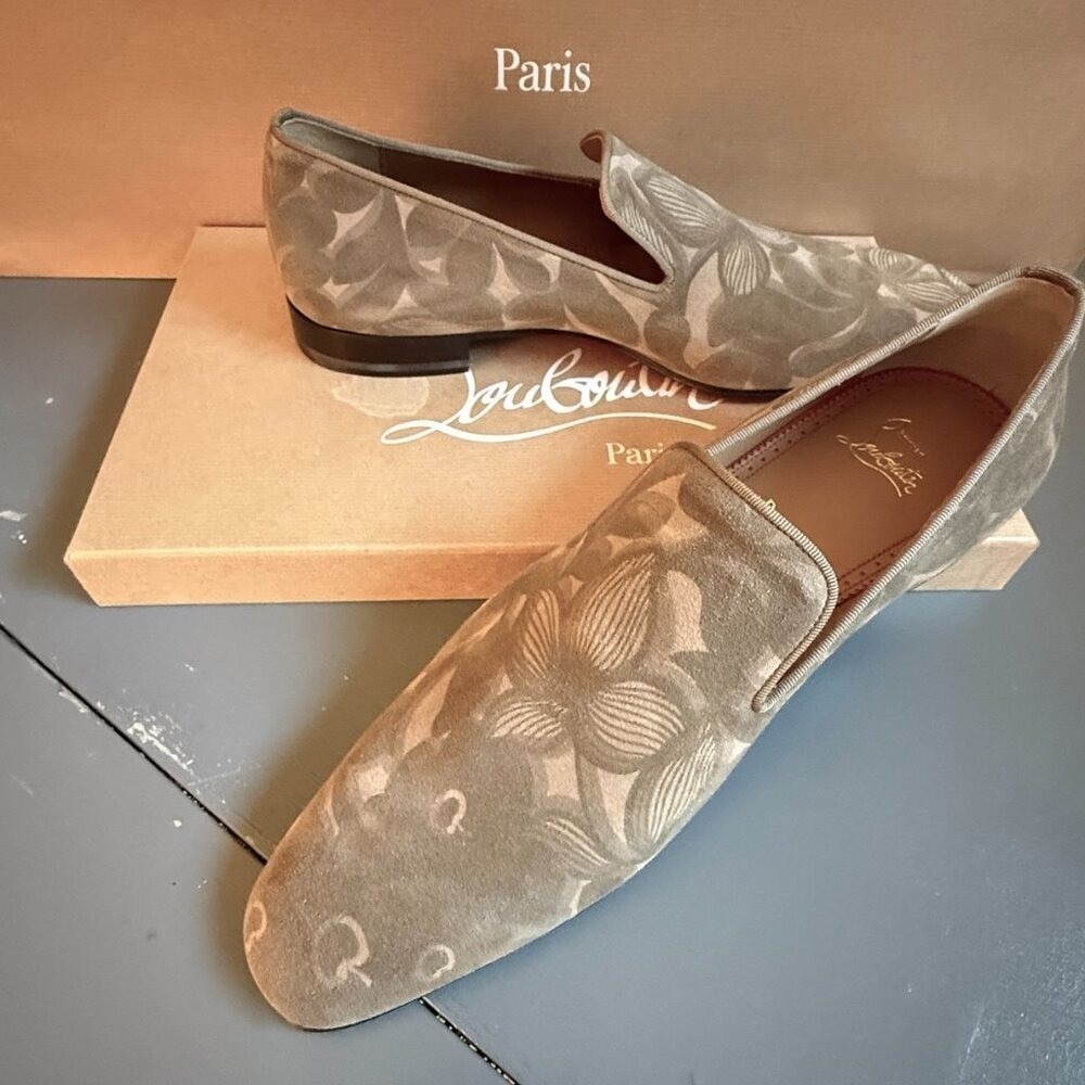 Christian Louboutin 3240038 Dandelion Flat Velvet Leather Loafers shoes, 43 - Picture 10 of 11